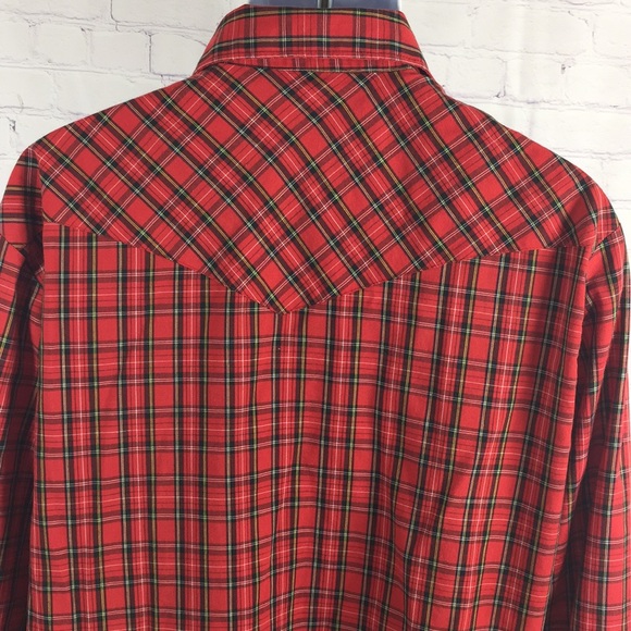 Rustler Plaid Western Shirt Size Medium - Picture 5 of 6